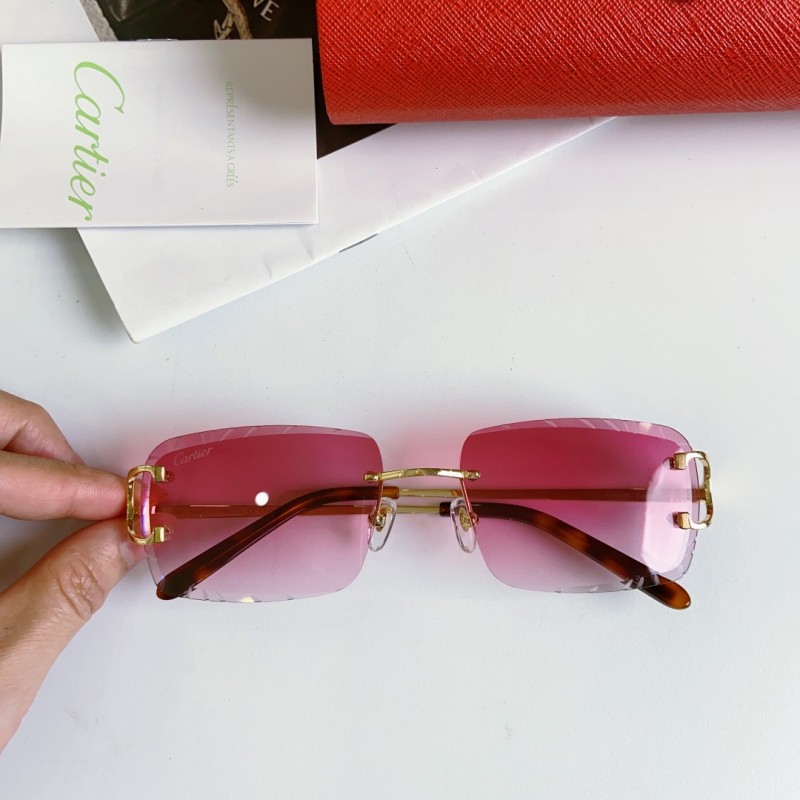 Cartier CT0092 Sunglasses In Gold Gradient Pink