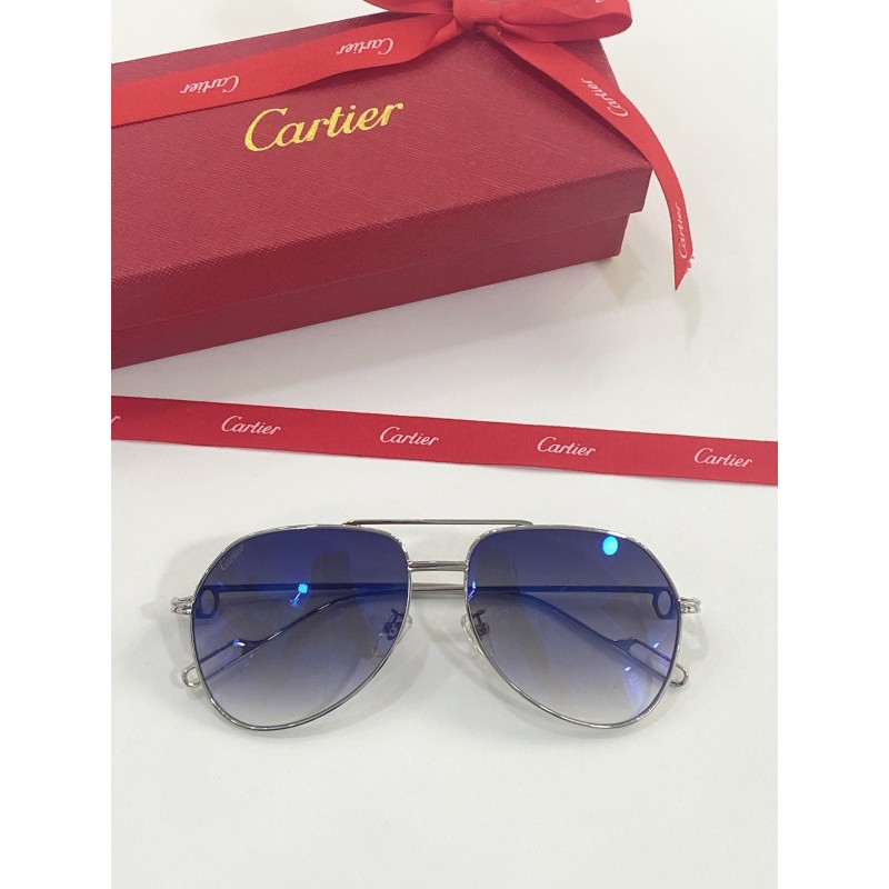 Cartier CT0110S Sunglasses In Gold Gradient Blue