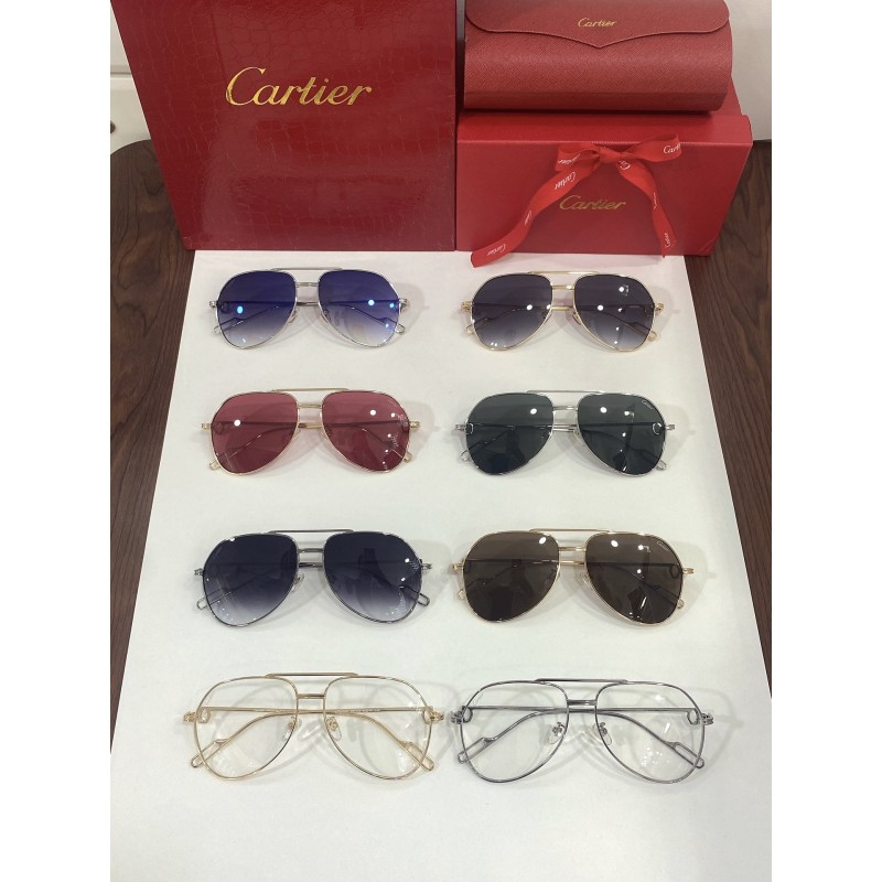 Cartier CT0110S Sunglasses In Gold Gradient Blue