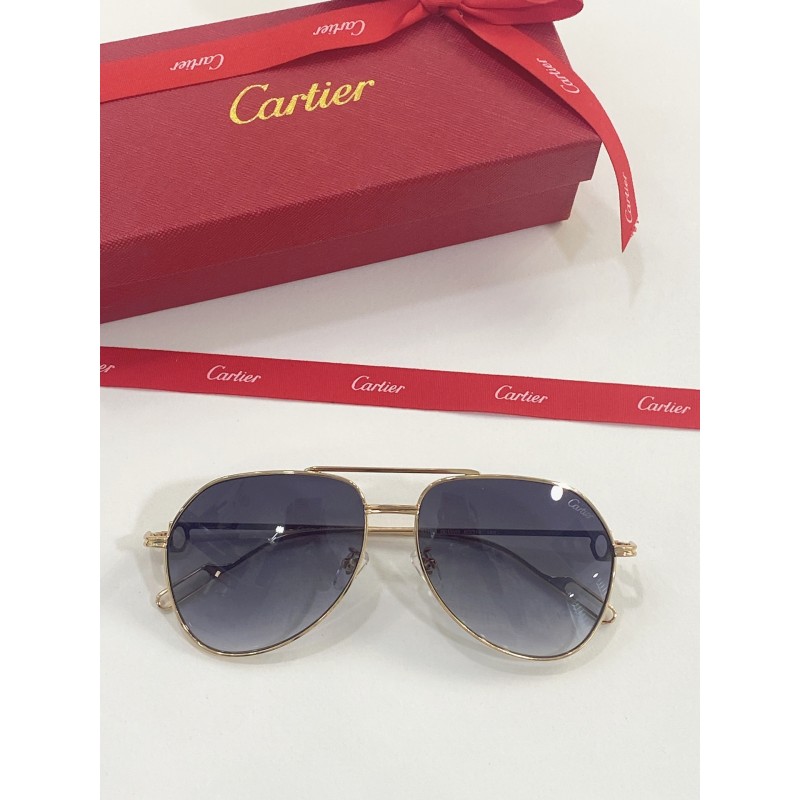 Cartier CT0110S Sunglasses In Gold Gradient Gray