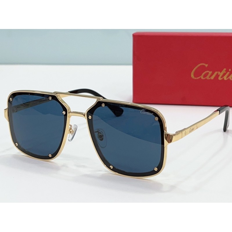Cartier CT0194S Sunglasses In Gold Blue