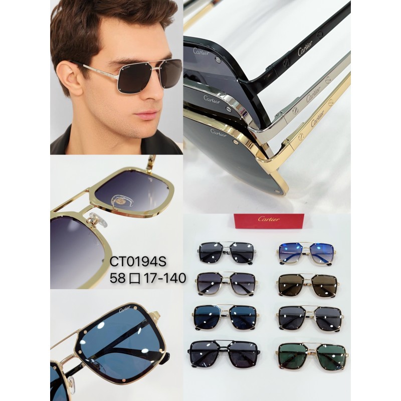 Cartier CT0194S Sunglasses In Gold Blue