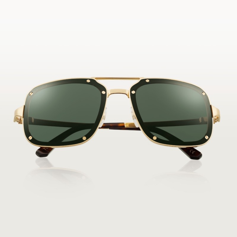 Cartier CT0194S Sunglasses In Gold Dark Green