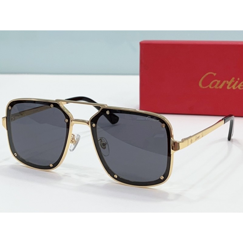 Cartier CT0194S Sunglasses In Gold Gray