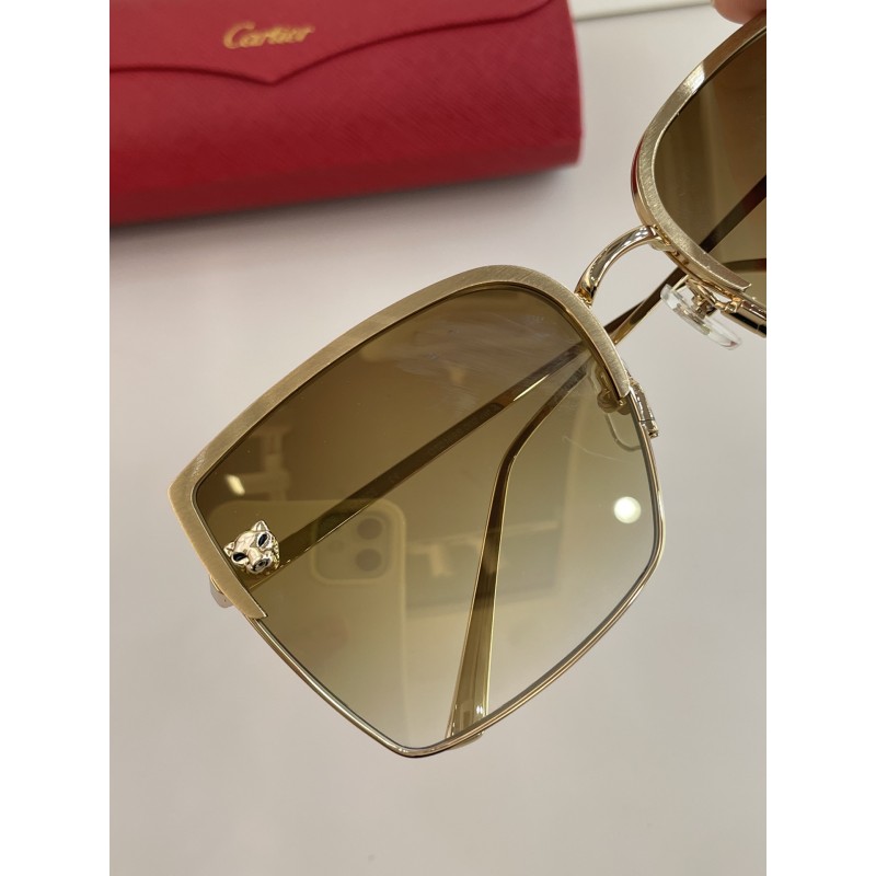 Cartier CT0199s Sunglasses In Gold Gradient Gold
