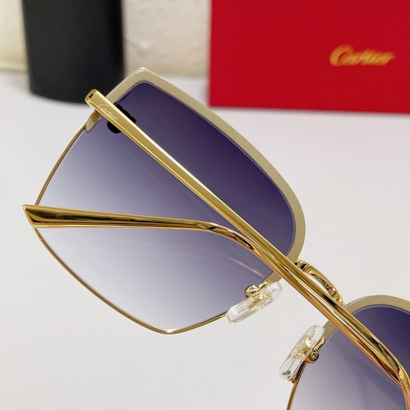 Cartier CT0199s Sunglasses In Gold Gradient Gray