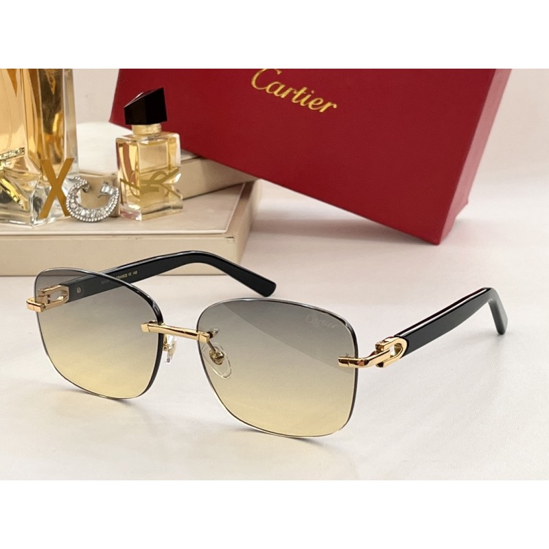 Cartier CT0227S Sunglasses In Black Gold Gradient Gold