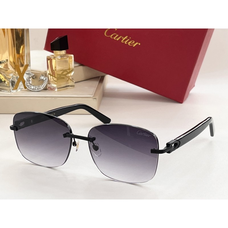 Cartier CT0227S Sunglasses In Black Gradient Gray