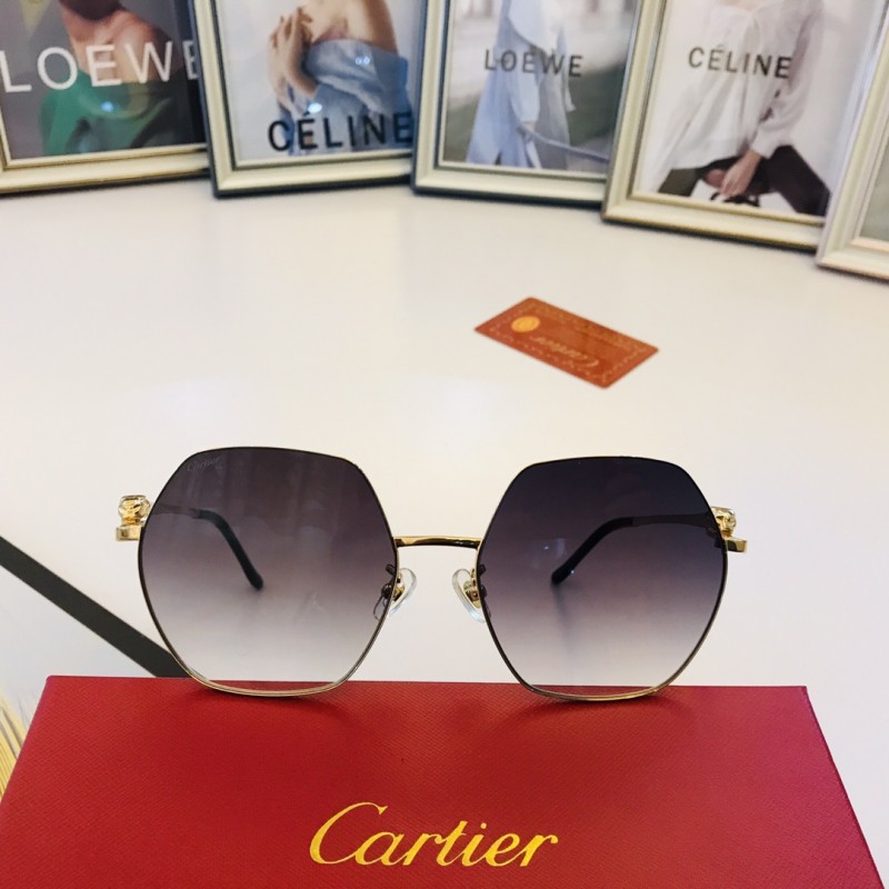 Cartier CT0267S Sunglasses In Gold Gradient Gray