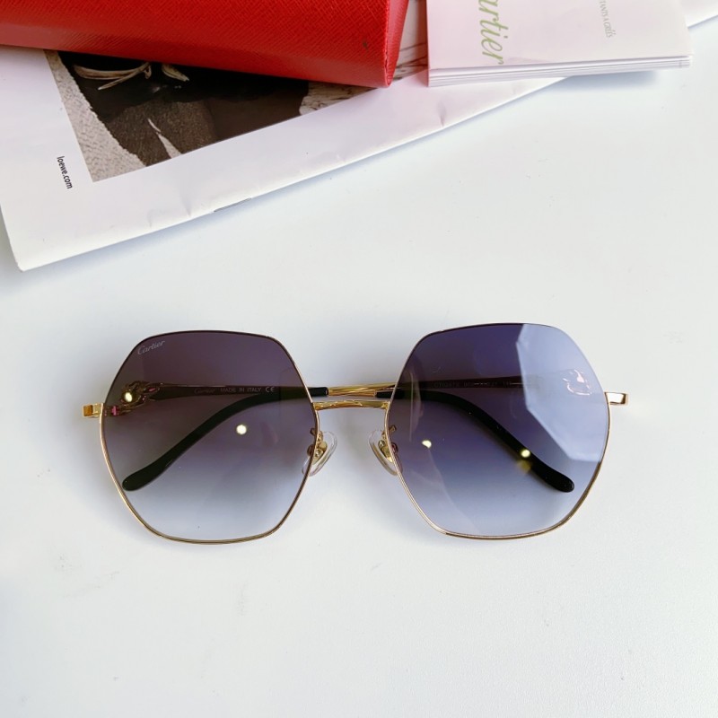 Cartier CT0267S Sunglasses In Gold Gradient Gray