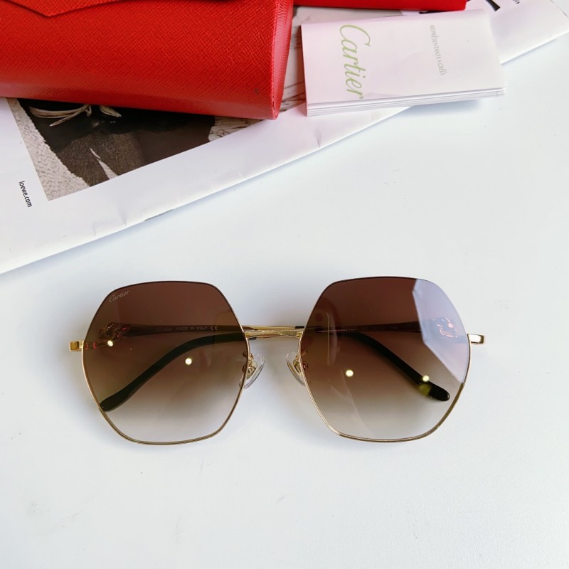 Cartier CT0267S Sunglasses In Gold Gradient Tea