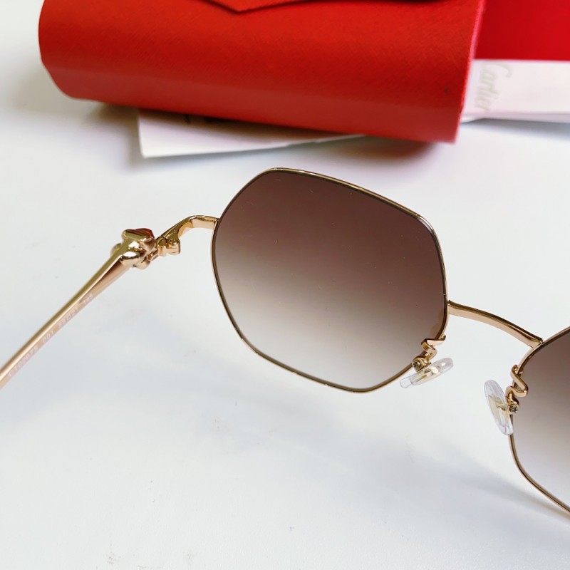 Cartier CT0267S Sunglasses In Gold Gradient Tea