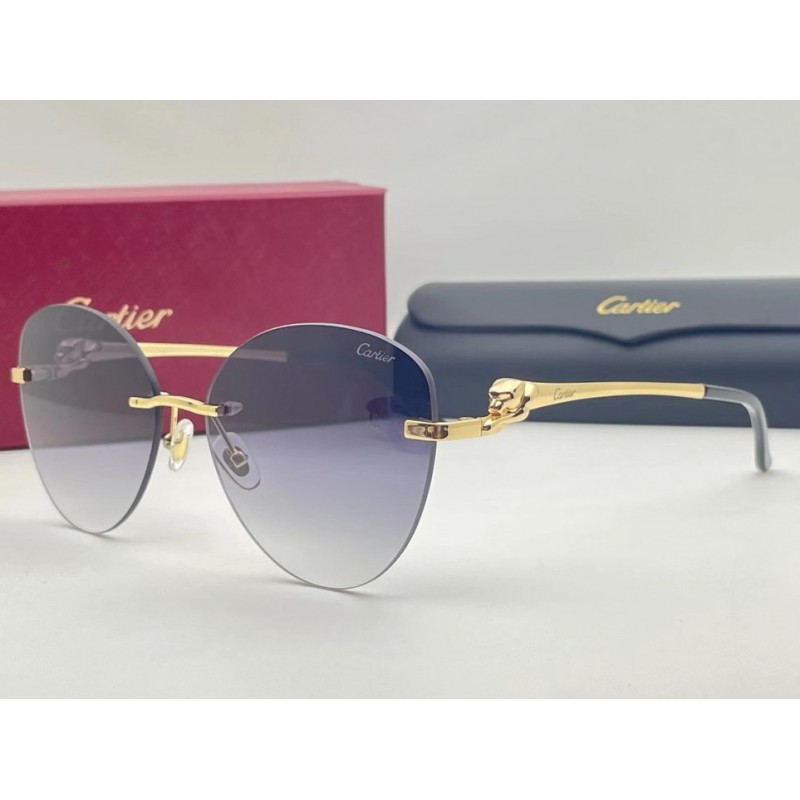 Cartier CT0269S Sunglasses In Gold Gradient Gray