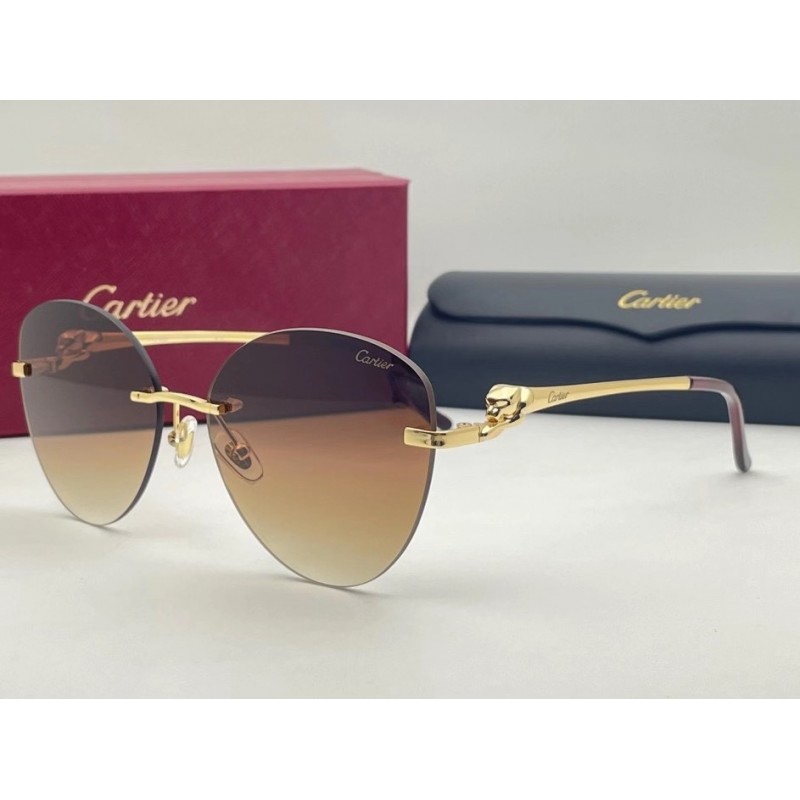Cartier CT0269S Sunglasses In Gold Gradient Tan