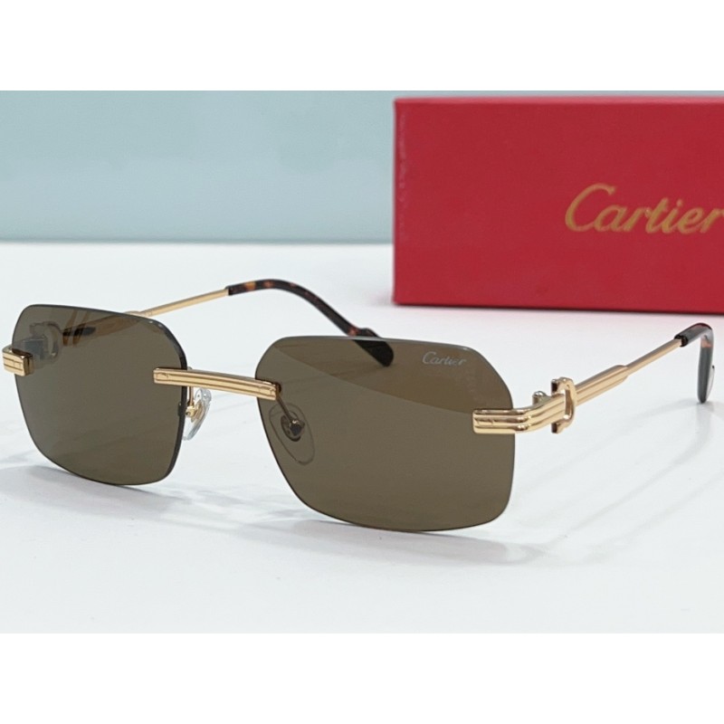 Cartier CT0271S Sunglasses In Gold Tan