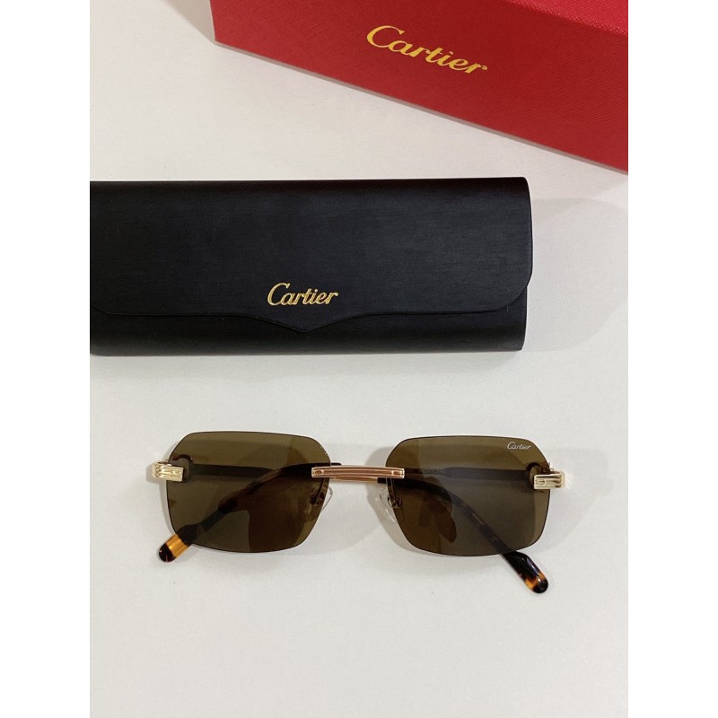 Cartier CT0271S Sunglasses In Gold Tan