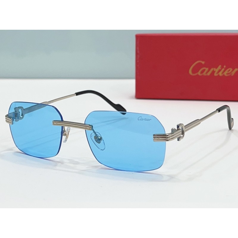Cartier CT0271S Sunglasses In Silver Blue