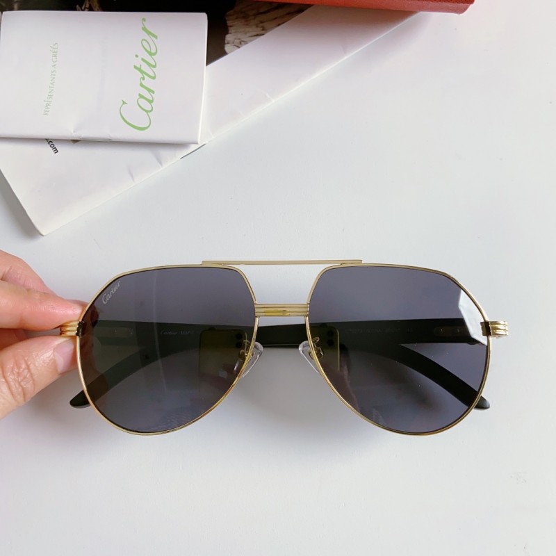 Cartier CT0272S Sunglasses In Gold Gray
