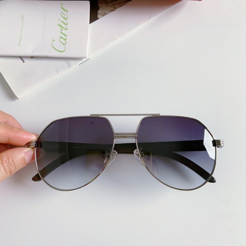 Cartier CT0272S Sunglasses In Gunmetal Gradient Gray
