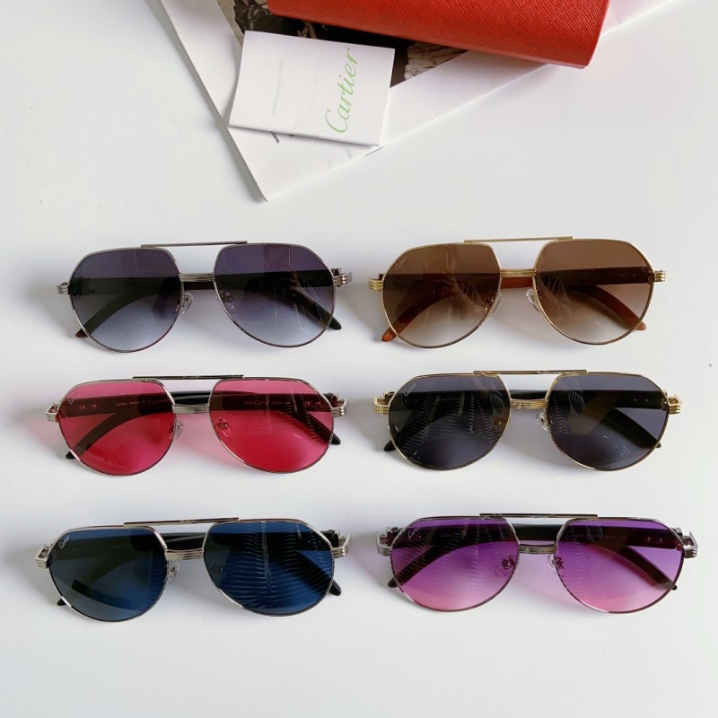 Cartier CT0272S Sunglasses In Gunmetal Gradient Gray