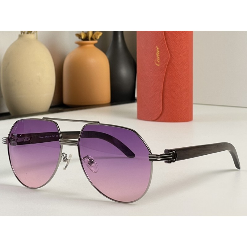 Cartier CT0272S Sunglasses In Gunmetal Gradient Pu...