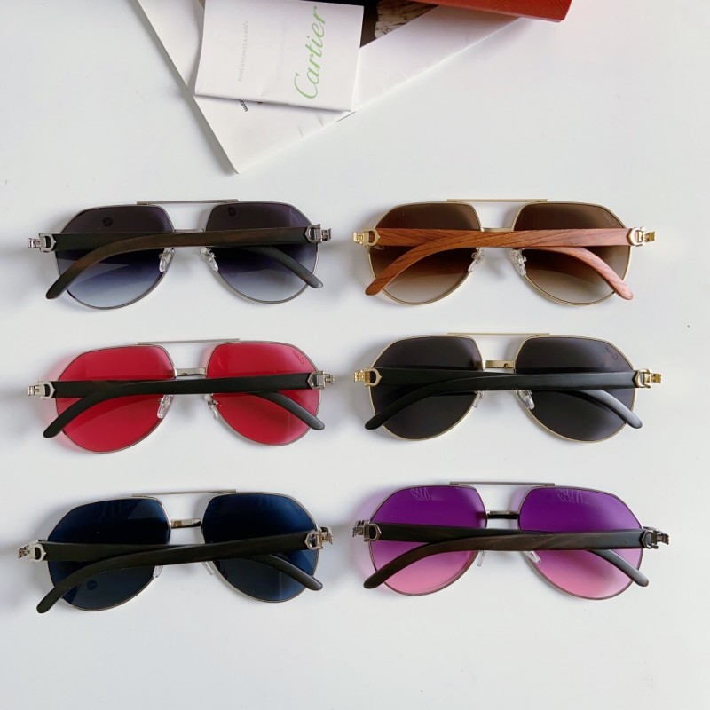 Cartier CT0272S Sunglasses In Gunmetal Gradient Purple