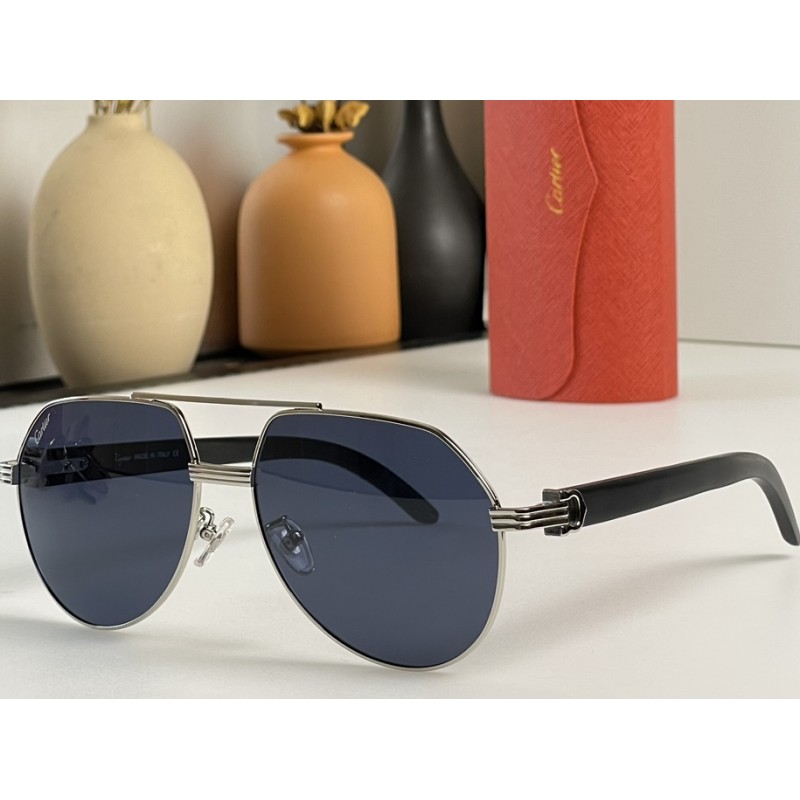 Cartier CT0272S Sunglasses In Silver Blue
