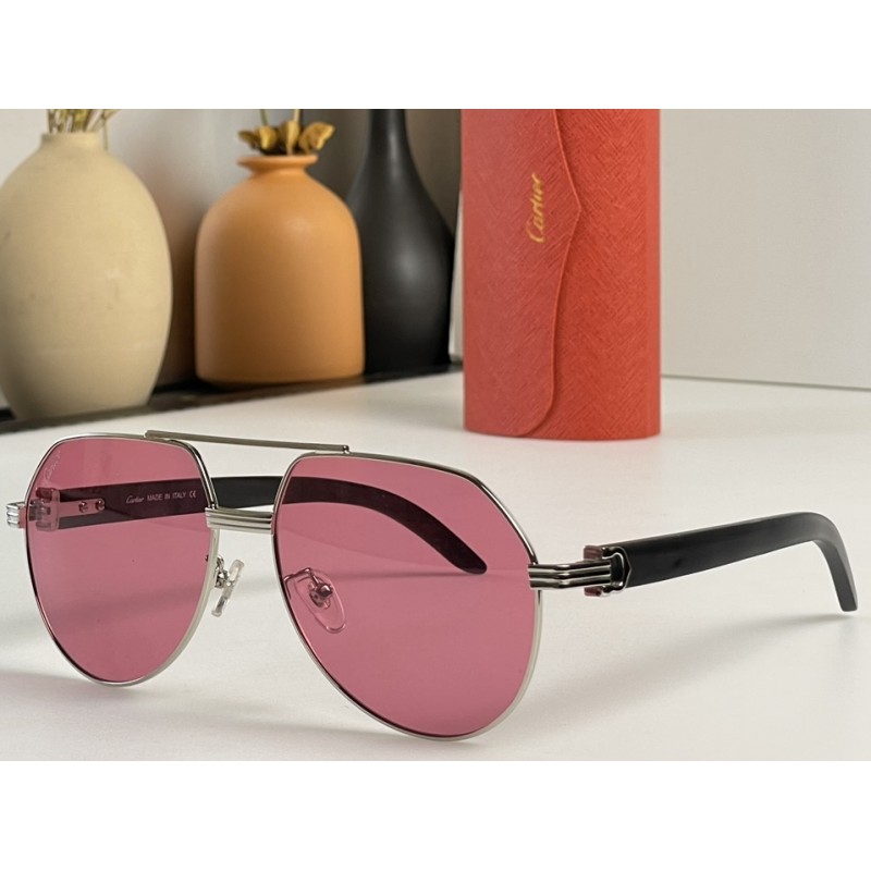Cartier CT0272S Sunglasses In Silver Pink