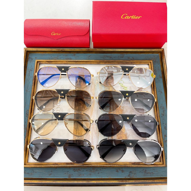 Cartier CT0296S Sunglasses In Black Gold Gradient Blue