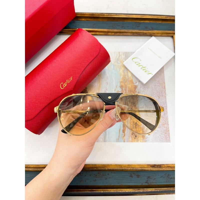 Cartier CT0296S Sunglasses In Black Gold Gradient Gold