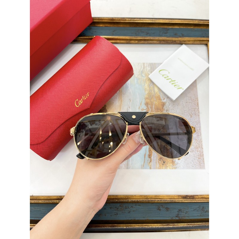 Cartier CT0296S Sunglasses In Black Gold Gray