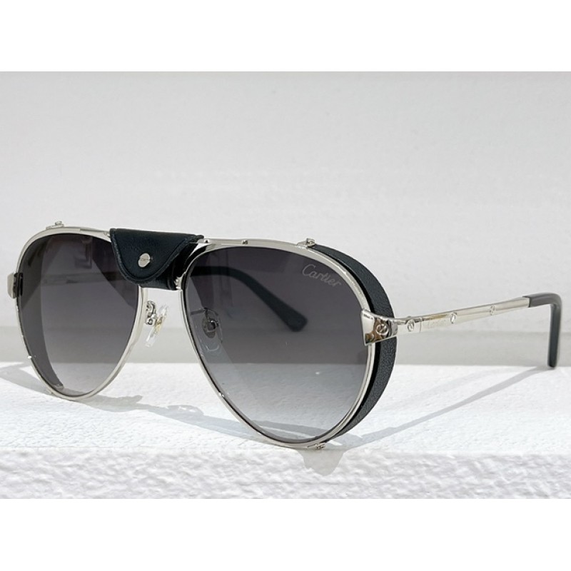 Cartier CT0296S Sunglasses In Black Silver Gradien...