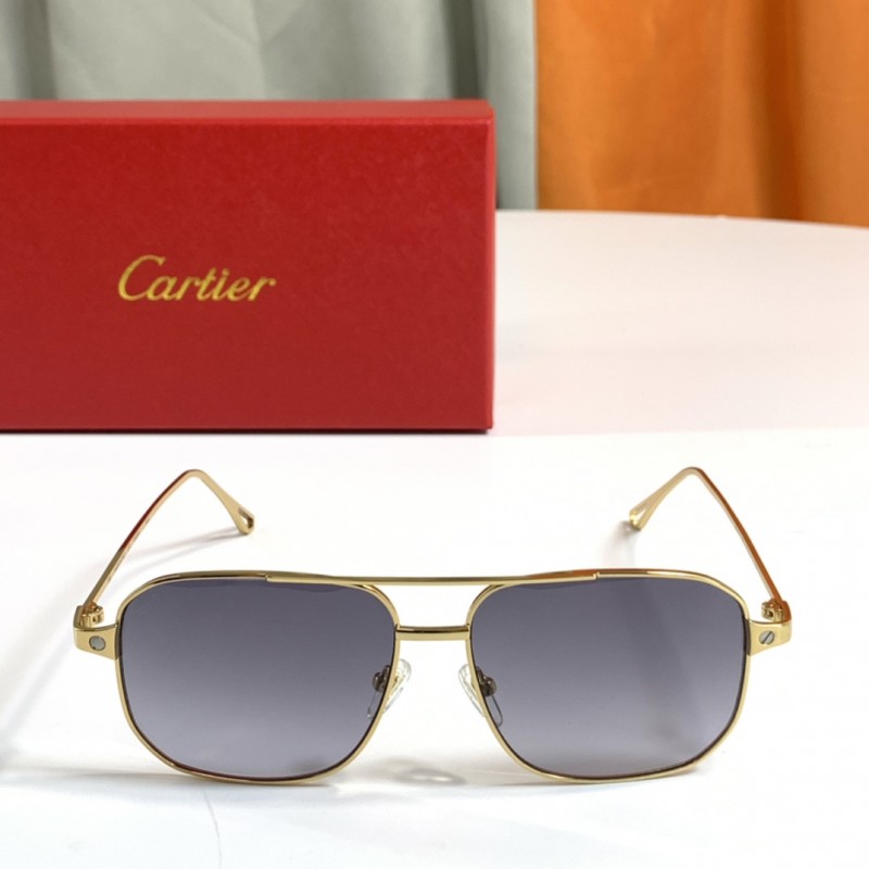 Cartier CT0297S Sunglasses In Gold Gradient Gray