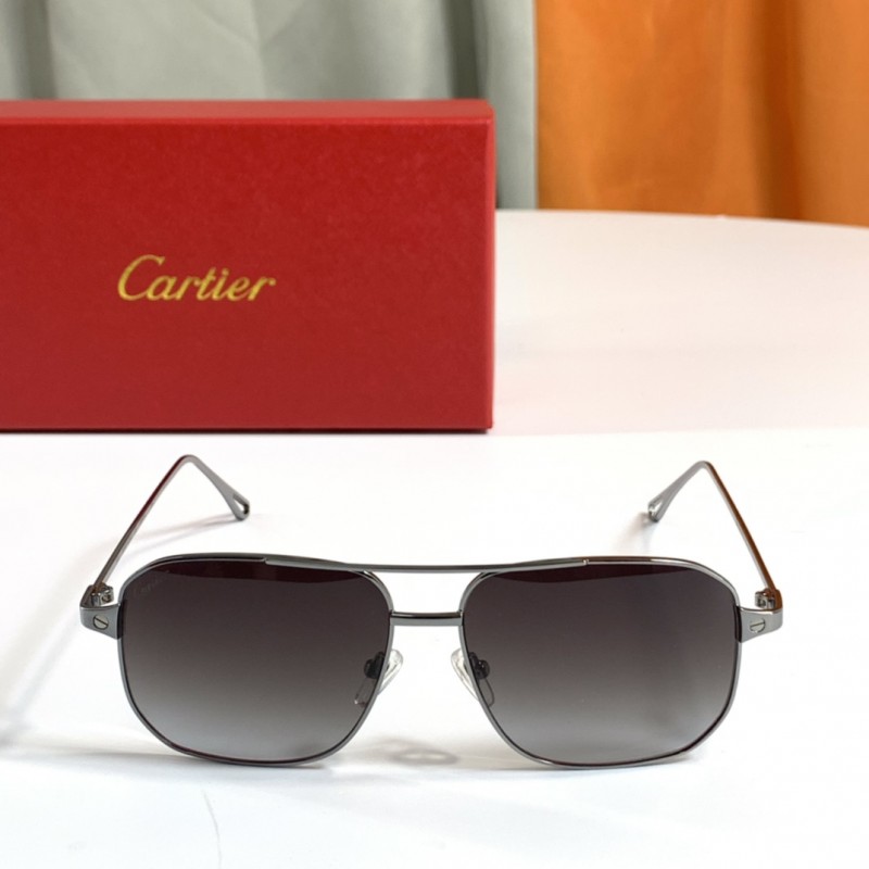 Cartier CT0297S Sunglasses In Gunmetal Gradient Gray