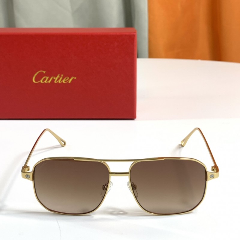 Cartier CT0297S Sunglasses In Metallic Gray