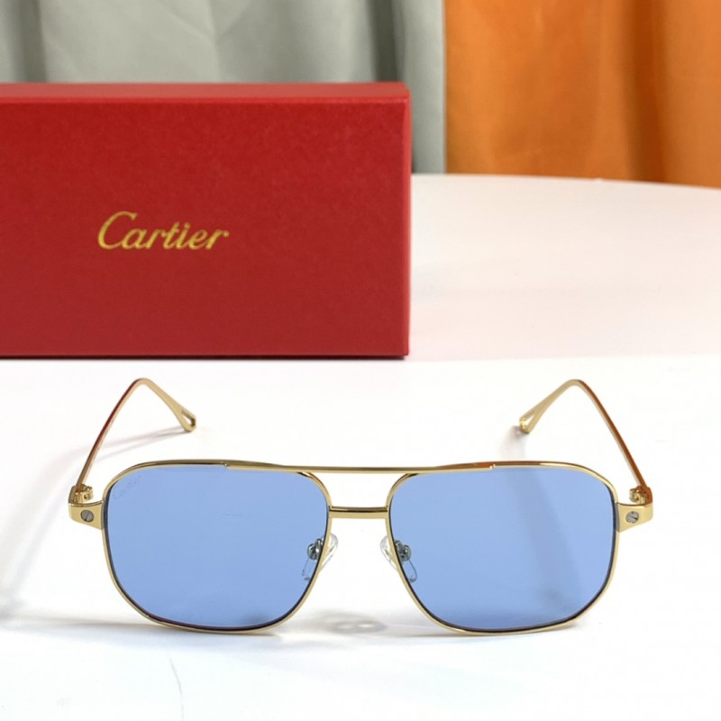 Cartier CT0297S Sunglasses In Metallic Light Blue