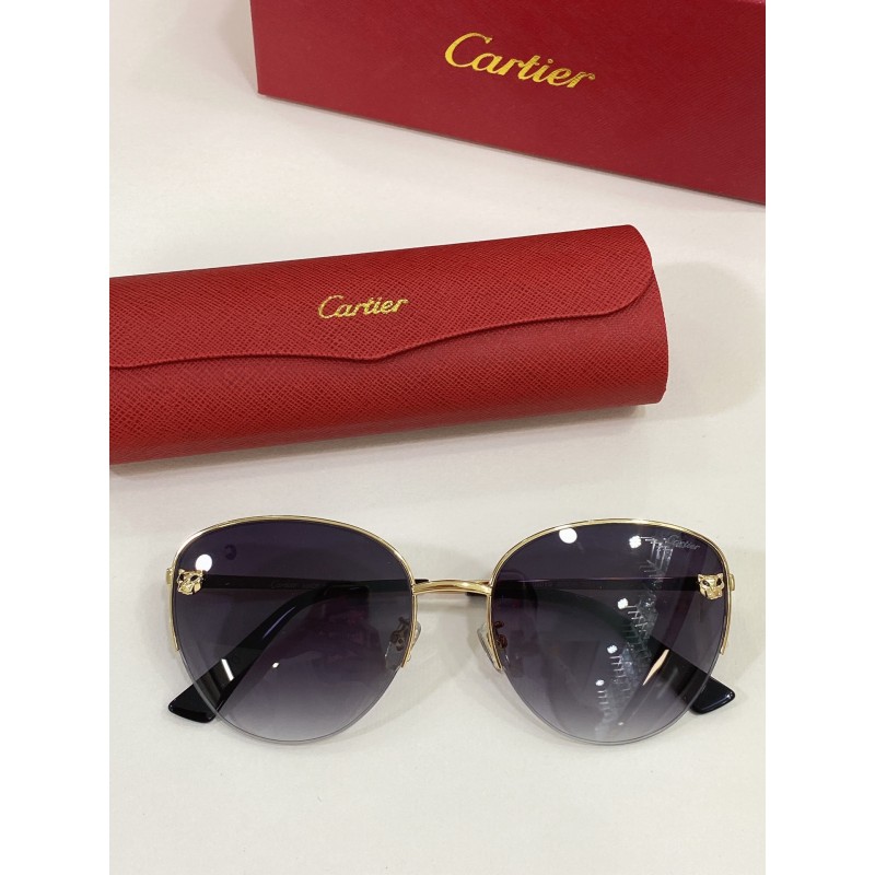 Cartier CT0301S Sunglasses In Gold Gradient Gray