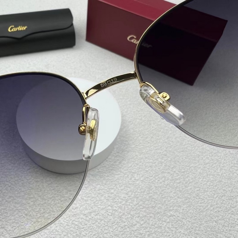 Cartier CT0301S Sunglasses In Gold Gradient Gray