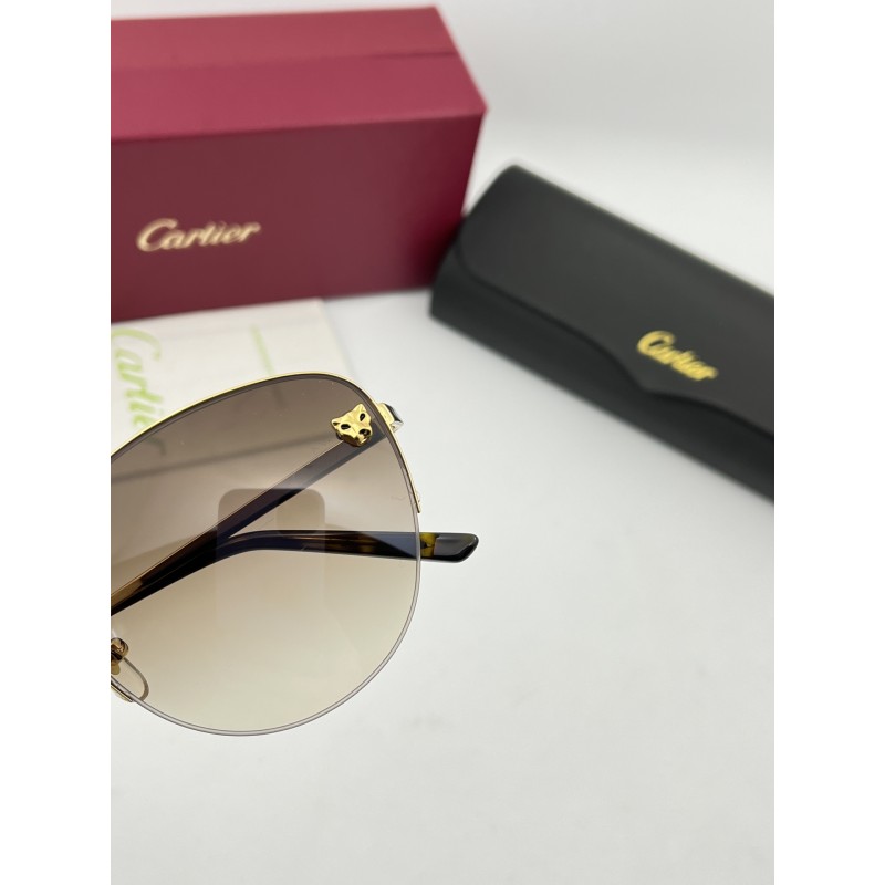 Cartier CT0301S Sunglasses In Gold Gradient Tan