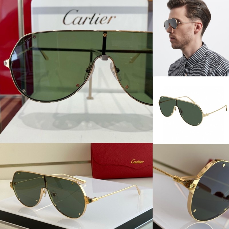 Cartier CT0324S Sunglasses In Gold Dark Green