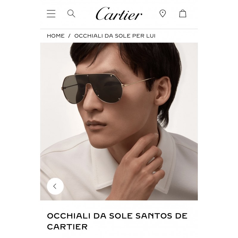 Cartier CT0324S Sunglasses In Gold Tan