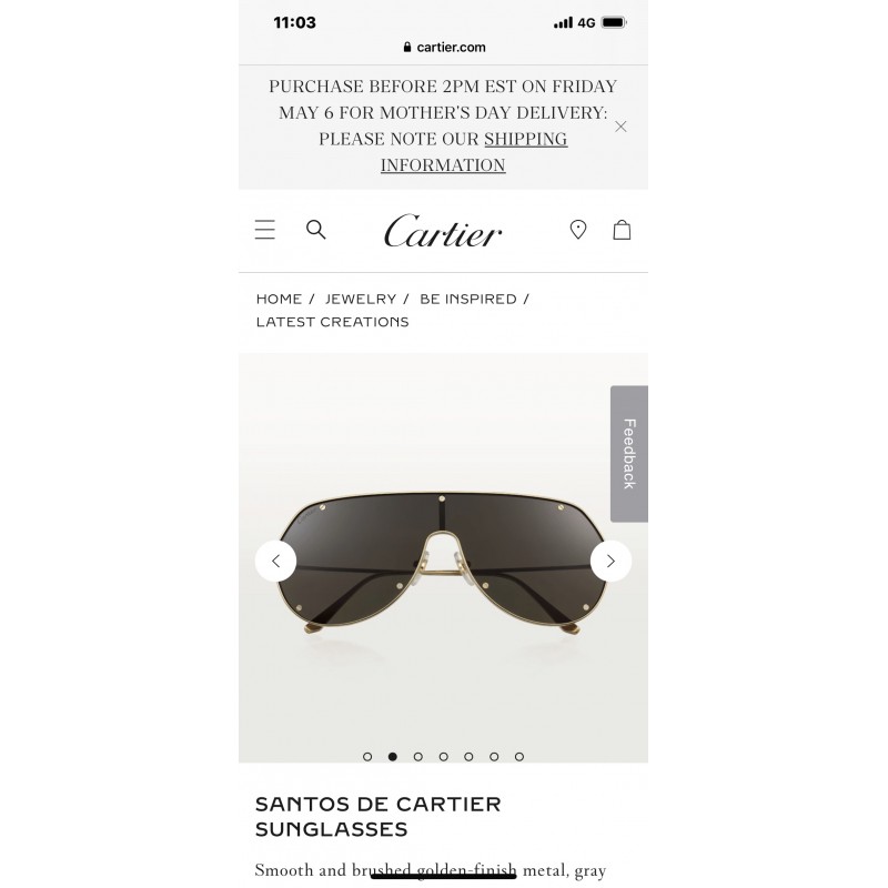 Cartier CT0324S Sunglasses In Gold Tan