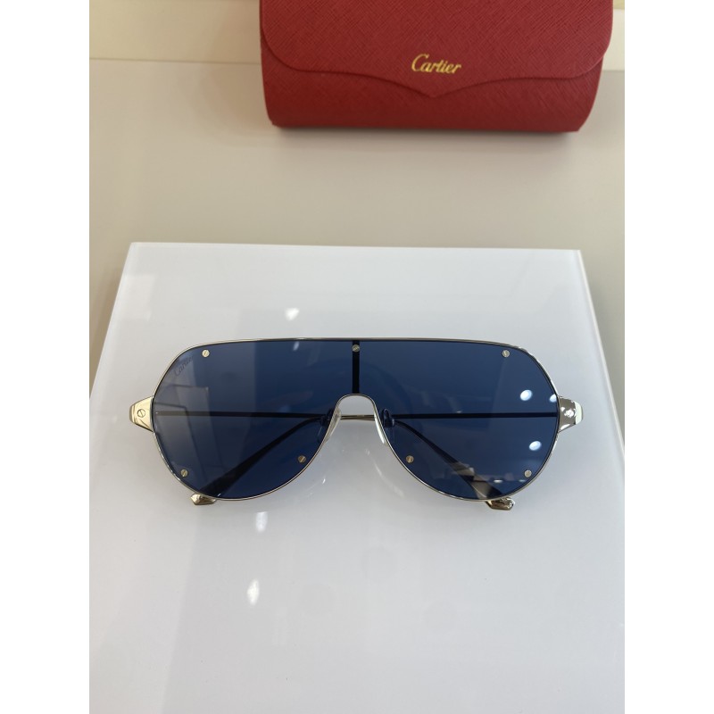 Cartier CT0324S Sunglasses In Silver Blue