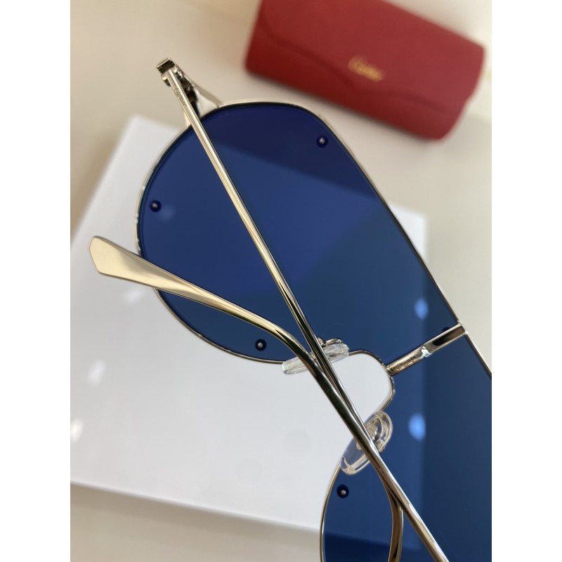 Cartier CT0324S Sunglasses In Silver Blue