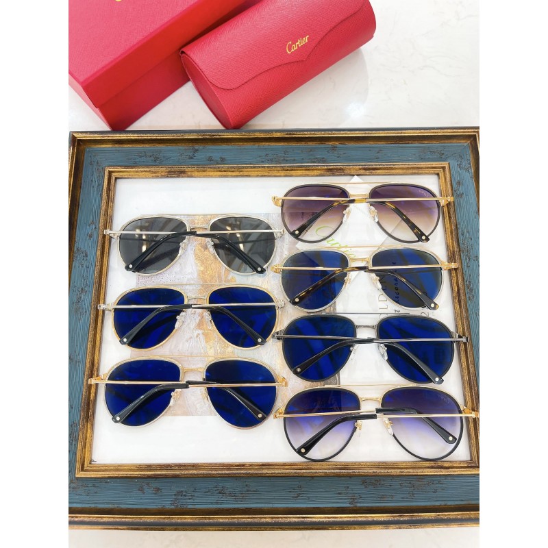 Cartier CT0325S Sunglasses In Black Gold Gradient Blue