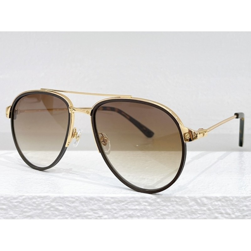 Cartier CT0325S Sunglasses In Black Gold Gradient Brown