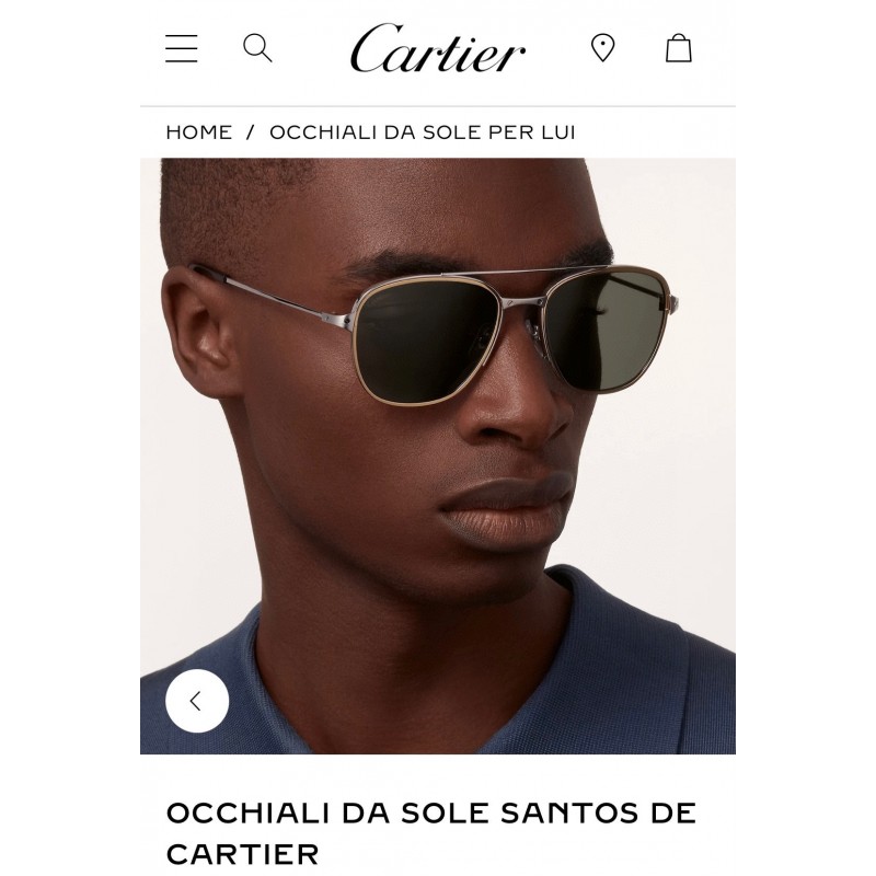 Cartier CT0325S Sunglasses In Gold Silver Gray