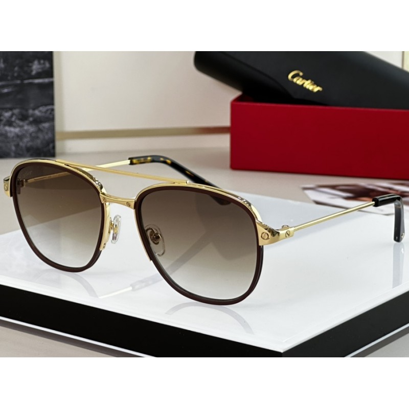 Cartier CT0326S Sunglasses In Black Gold Gradient ...