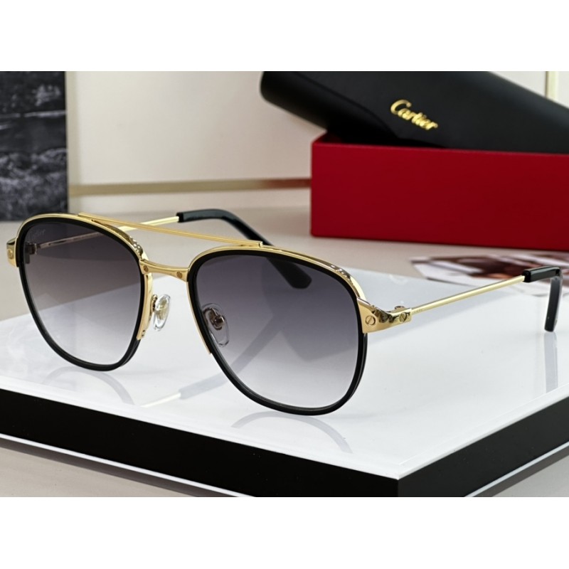 Cartier CT0326S Sunglasses In Black Gold Gradient ...