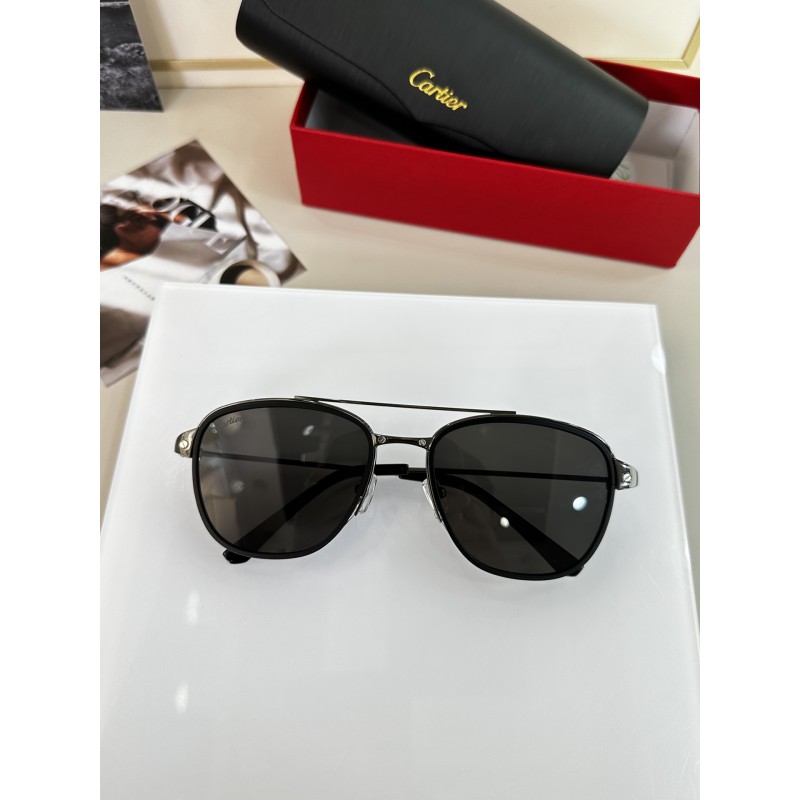 Cartier CT0326S Sunglasses In Black Gunmetal Gray